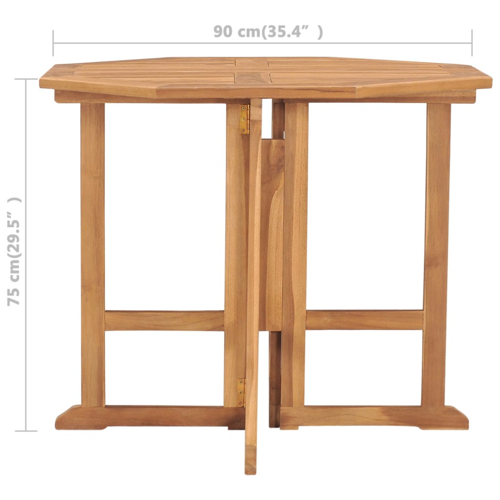 Produktbild för Hopfällbart trädgårdsbord 90x90x75 cm massiv teak