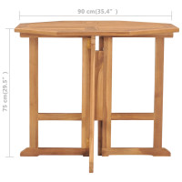 Produktbild för Hopfällbart trädgårdsbord 90x90x75 cm massiv teak