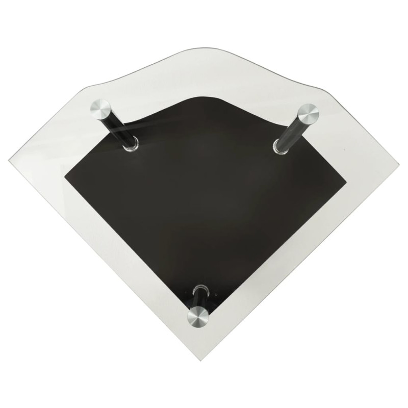 Produktbild för Sidobord med 2 hyllor transparent/svart 38x38x50 cm härdat glas