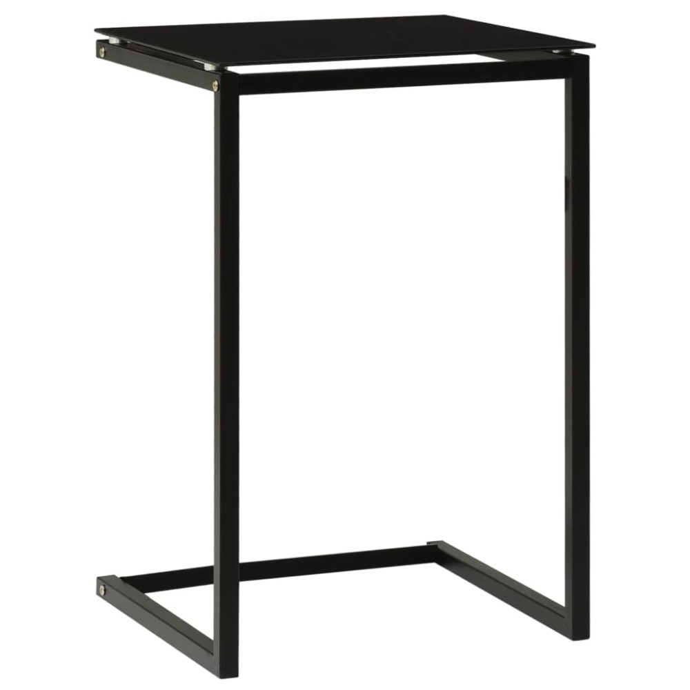Produktbild för Sidobord svart 40x40x60 cm härdat glas