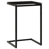 Produktbild för Sidobord svart 40x40x60 cm härdat glas