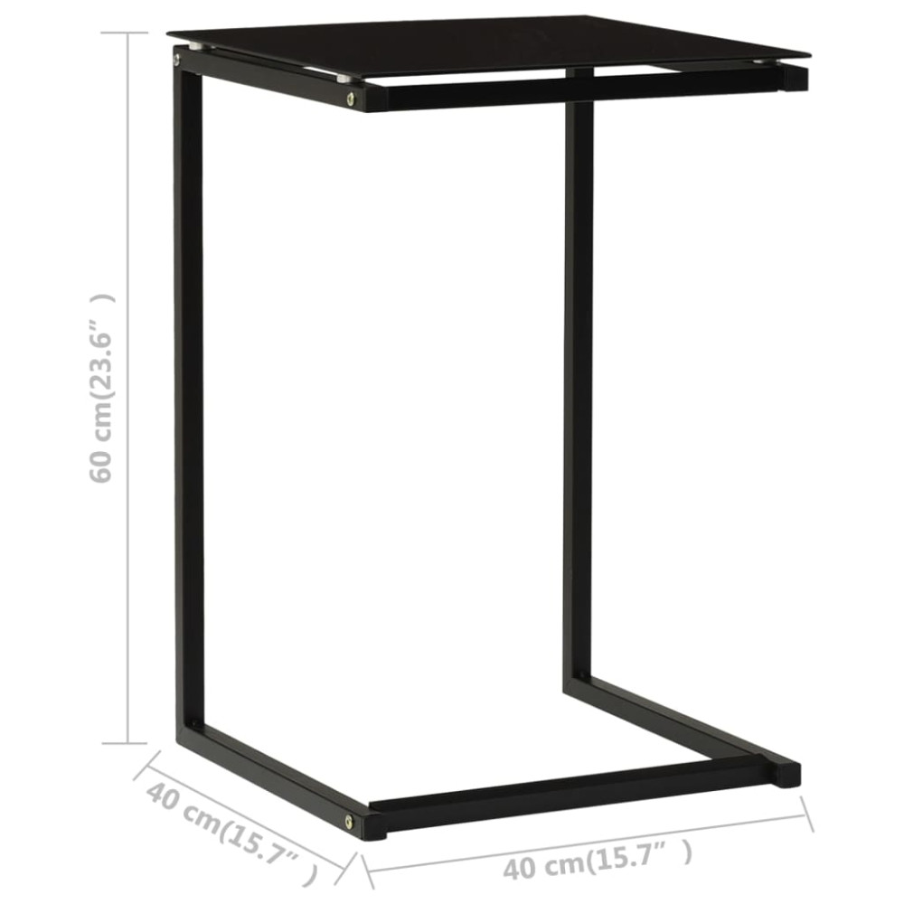 Produktbild för Sidobord svart 40x40x60 cm härdat glas