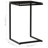 Produktbild för Sidobord svart 40x40x60 cm härdat glas