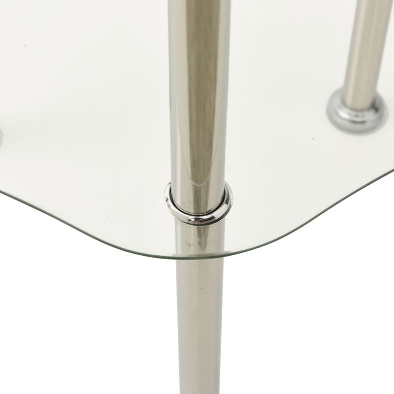 Produktbild för Sidobord med 2 hyllplan genomskinligt 38x38x50 cm härdat glas
