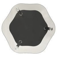 Miniatyr av produktbild för Sidobord med 2 hyllor transparent/svart 38x38x50 cm härdat glas