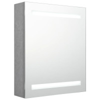 Miniatyr av produktbild för Spegelskåp med LED betonggrå 50x14x60 cm