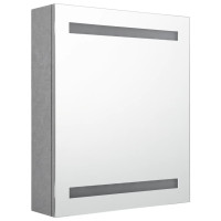 Produktbild för Spegelskåp med LED betonggrå 50x14x60 cm