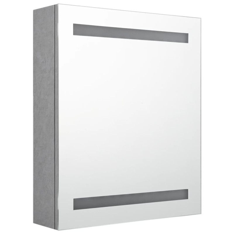 Produktbild för Spegelskåp med LED betonggrå 50x14x60 cm