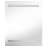 Produktbild för Spegelskåp med LED betonggrå 50x14x60 cm