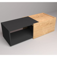 Miniatyr av produktbild för FMD Utdragbart soffbord artisan-ek och svart