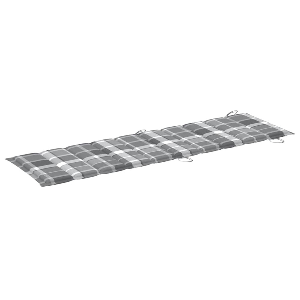 Produktbild för Solsäng med dyna grå massivt akaciaträ