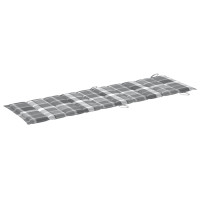 Produktbild för Solsäng med dyna grå massivt akaciaträ