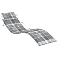 Produktbild för Solsäng med dyna grå massivt akaciaträ