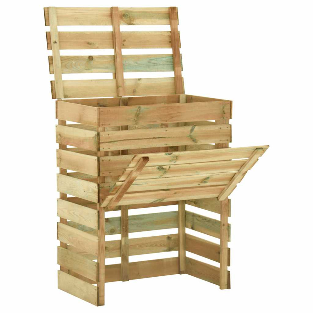 Produktbild för Ribbad trädgårdskompost 2 st 80x50x100 cm impregnerad furu
