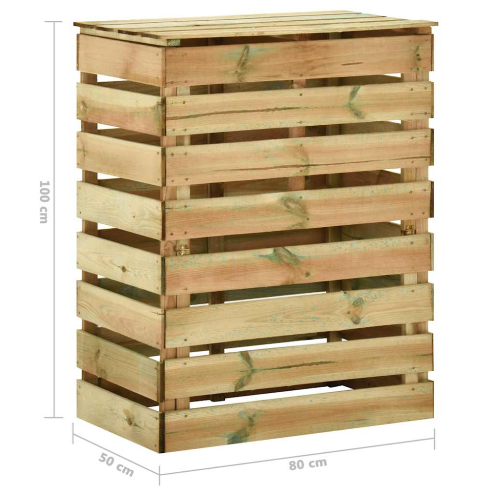 Produktbild för Ribbad trädgårdskompost 2 st 80x50x100 cm impregnerad furu