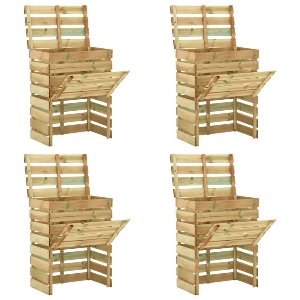 Produktbild för Ribbad trädgårdskompost 4 st 80x50x100 cm impregnerad furu