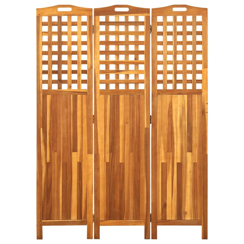 Produktbild för Rumsavdelare 3 paneler 121x2x170 cm massivt akaciaträ