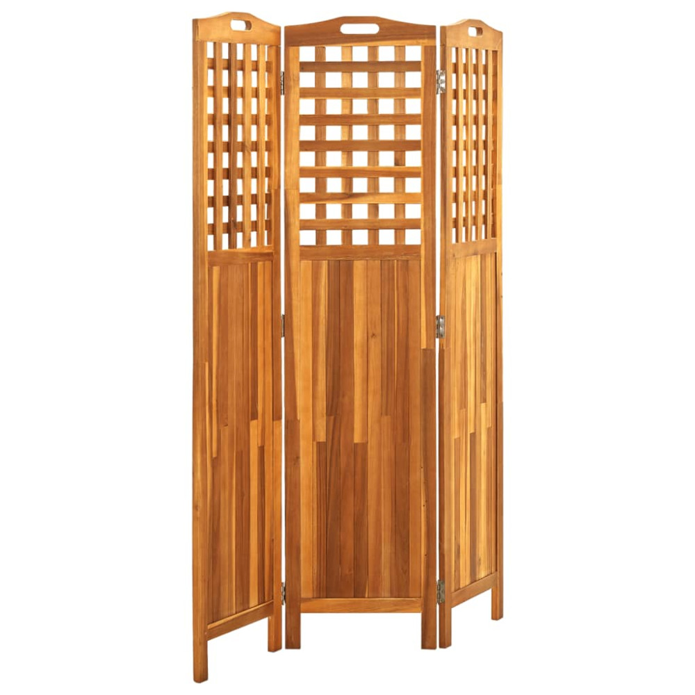 Produktbild för Rumsavdelare 3 paneler 121x2x170 cm massivt akaciaträ