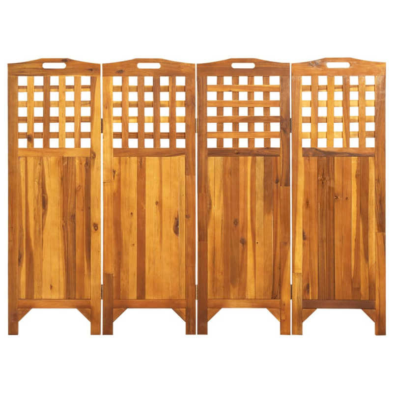Produktbild för Rumsavdelare 4 paneler 161x2x120 cm massivt akaciaträ
