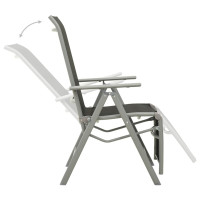Produktbild för Trädgårdsstol justerbara textilen och aluminium silver