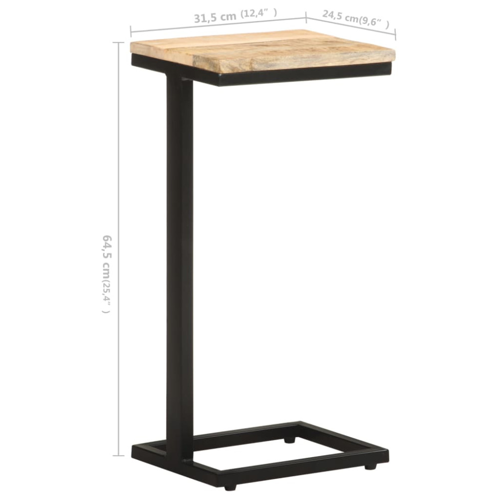 Produktbild för Sidobord 2 st 31,5x24,5x64,5 grovt mangoträ