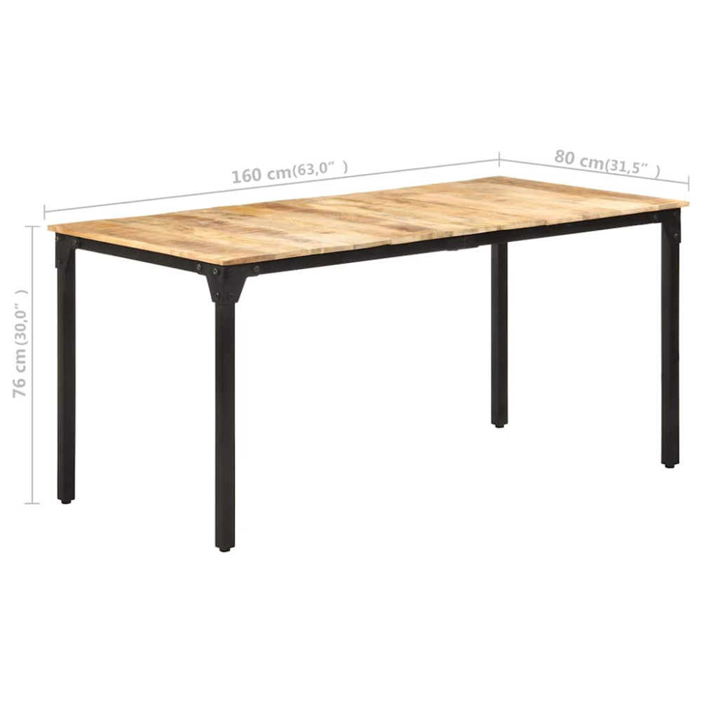 Produktbild för Matbord 160x80x76 cm grovt mangoträ