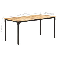 Produktbild för Matbord 160x80x76 cm grovt mangoträ