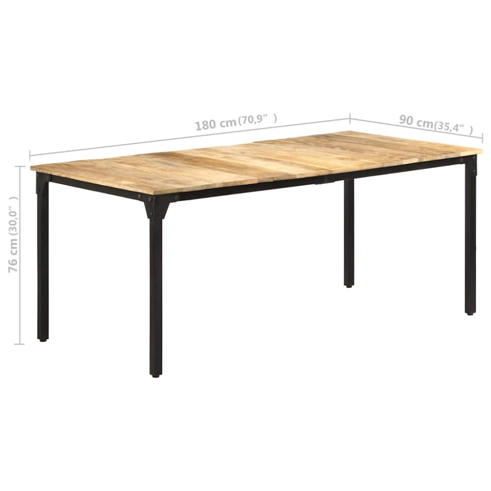 Produktbild för Matbord 180x90x76 cm grovt mangoträ