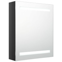 Produktbild för Spegelskåp med LED blank svart 50x14x60 cm