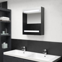 Miniatyr av produktbild för Spegelskåp med LED grå 50x14x60 cm