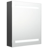 Miniatyr av produktbild för Spegelskåp med LED grå 50x14x60 cm
