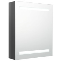 Produktbild för Spegelskåp med LED blank grå 50x14x60 cm