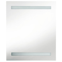 Produktbild för Spegelskåp med LED blank grå 50x14x60 cm
