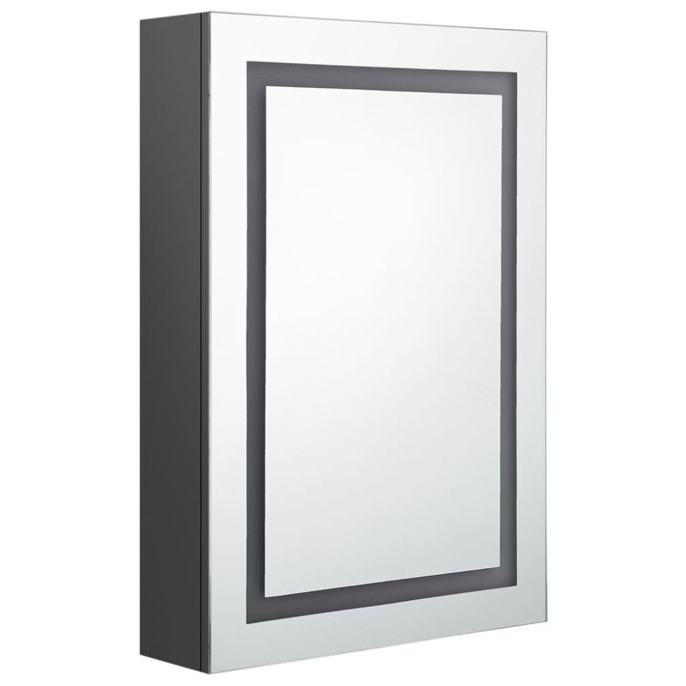 Produktbild för Spegelskåp med LED grå 50x13x70 cm
