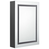 Produktbild för Spegelskåp med LED grå 50x13x70 cm