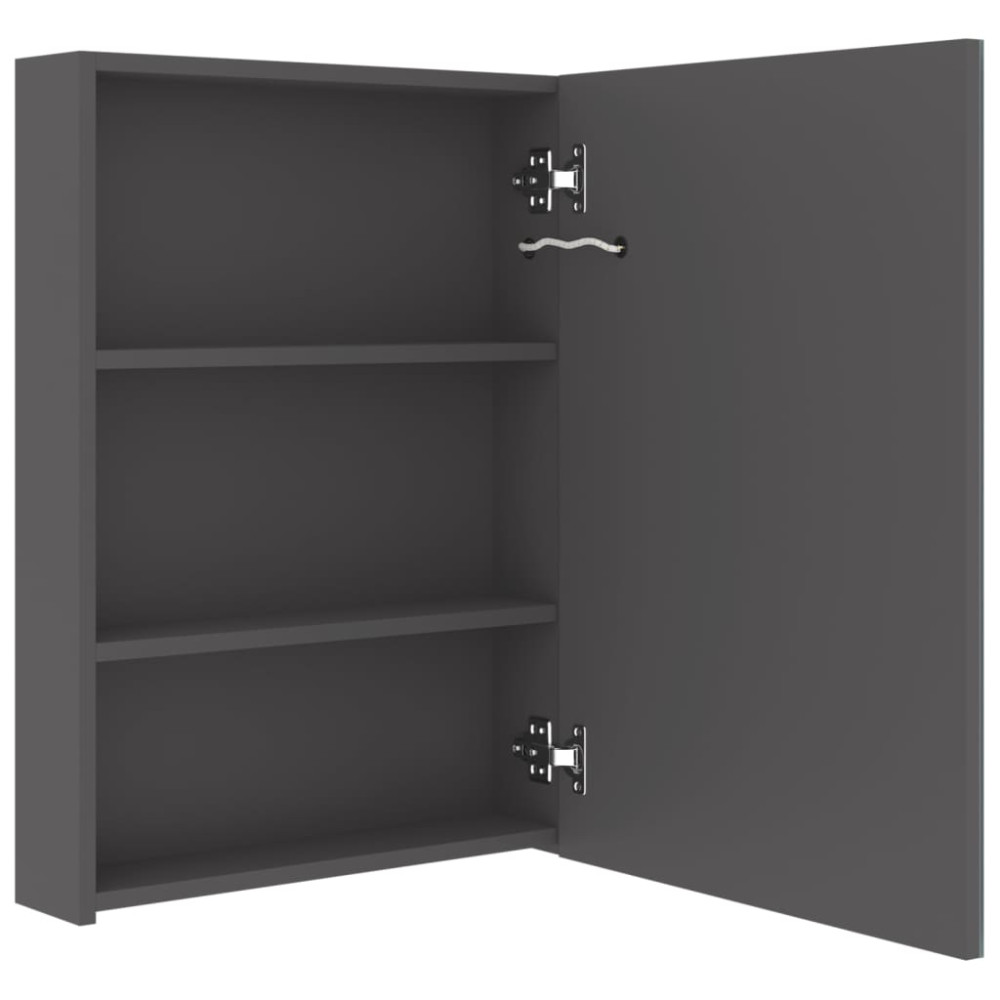 Produktbild för Spegelskåp med LED grå 50x13x70 cm