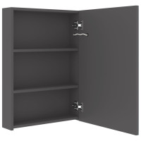 Produktbild för Spegelskåp med LED grå 50x13x70 cm