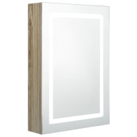 Produktbild för Spegelskåp med LED ek 50x13x70 cm