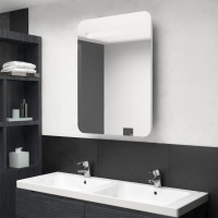 Miniatyr av produktbild för Spegelskåp med LED vit högglans 60x11x80 cm