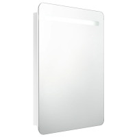 Miniatyr av produktbild för Spegelskåp med LED vit högglans 60x11x80 cm
