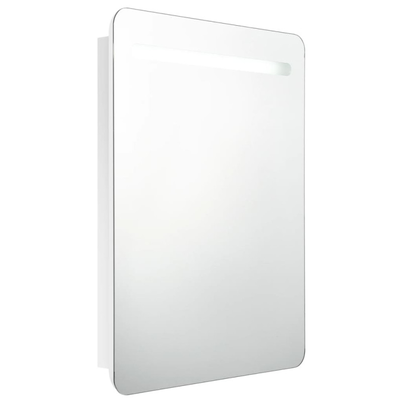 Produktbild för Spegelskåp med LED vit högglans 60x11x80 cm