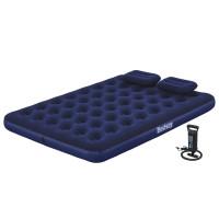 Produktbild för Bestway Luftmadrass med kudde och luftpump 203 x 152 x 22 cm 67374