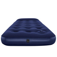 Produktbild för Bestway Luftmadrass med inbyggd fotpump flockad 185 x 76 x 28 cm