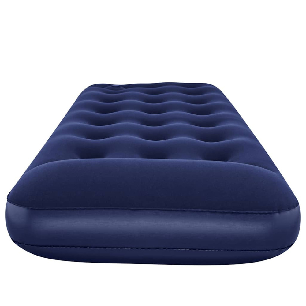 Produktbild för Bestway Luftmadrass med inbyggd fotpump flockad 185 x 76 x 28 cm