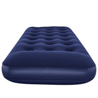 Produktbild för Bestway Luftmadrass med inbyggd fotpump flockad 185 x 76 x 28 cm