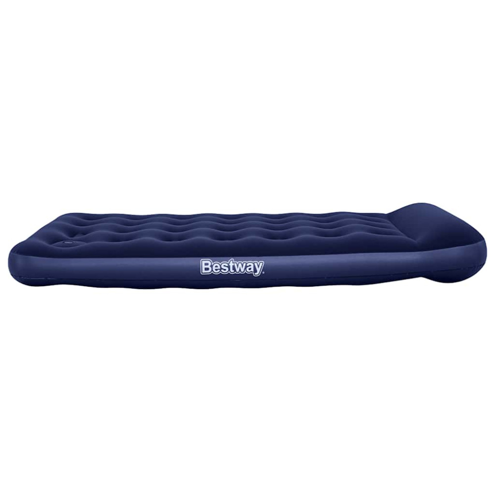 Produktbild för Bestway Luftmadrass med inbyggd fotpump flockad 188x99x28 cm