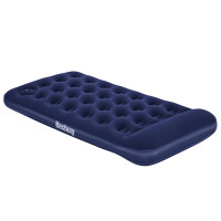Produktbild för Bestway Luftmadrass med inbyggd fotpump flockad 188x99x28 cm