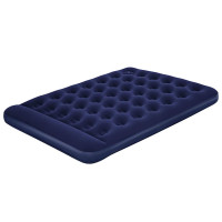 Produktbild för Bestway Luftmadrass med inbyggd fotpump flockad 203x152x28 cm