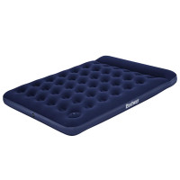 Produktbild för Bestway Luftmadrass med inbyggd fotpump flockad 203x152x28 cm