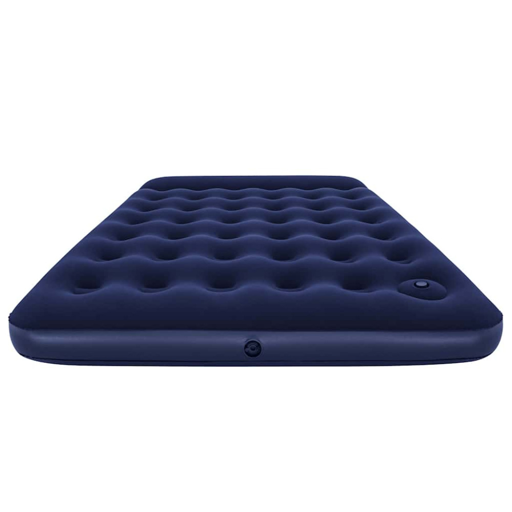 Produktbild för Bestway Luftmadrass med inbyggd fotpump flockad 203x152x28 cm